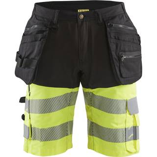 Blåkläder 159618119933C48 Hi-vis shorts med stretch, sort/høj synlighed gul Stl C48