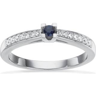 Kleopatra Queen Ring i 14kt. hvidguld med safir og 0,12ct H-W/si