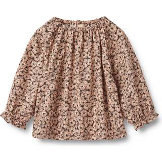 Wheat Nicoline Blomstret Bluse Til Baby Anemones in Plenty 86 cm  Blå  86 cm  kvinde