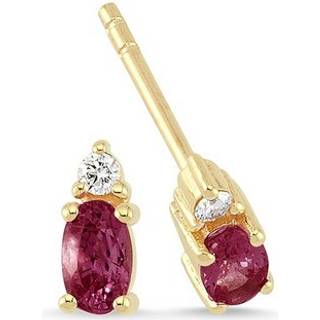 Petit oval - Rubin øreringe i 14 kt. guld. I alt 0,05 ct.