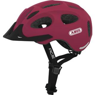ABUS Youn-I Ace Cykelhjelm, Cherry Red S - Sikkerhedsdesign med 180 Graders LED-Lys og Optimal Ventilation