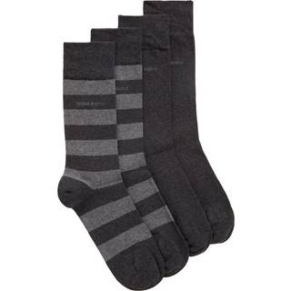 Boss Hugo Boss strømper 2-pack str. 39-42 - Block Stripe grå 2 stk.