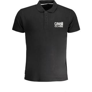 Cavalli Class Black Cotton Polo Shirt