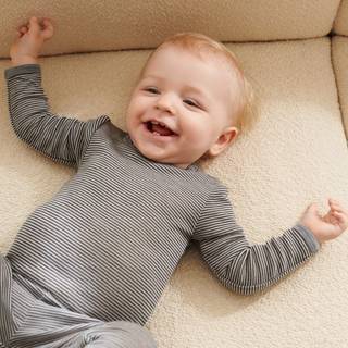 Wheat Uld body langærmet Lucca - Navy Stripe