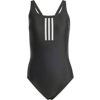 adidas Women's 3-Stripes Rubber Graphic Swimsuit Badedragt Damer størrelse 38 farve grå/sort