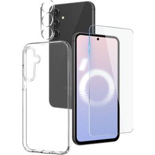 Samsung Galaxy S24 FE 3-in-1 Beskyttelsessæt m. Cover / Skærmbeskyttelse / Kameralinsebeskyttelse - Gennemsigtig