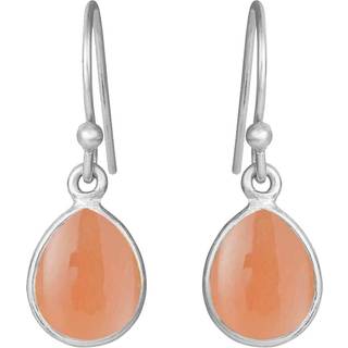 Susanne Friis Bjørner Øreringe - SFB - Dråbeformet øreringe med fersken farvet månesten - 5249-1-124