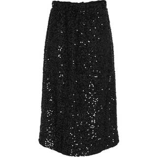 Pieces Pcserena Sequin Hw Midi Skirt Black Detail:black Detail XS
