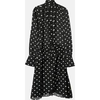 Nina Ricci Polka-dot gathered midi dress - black - XL+