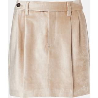 Brunello Cucinelli Cotton-blend velvet miniskirt - beige - XL+