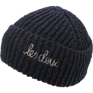 Errol Cotton Beanie, Dark Navy, One size