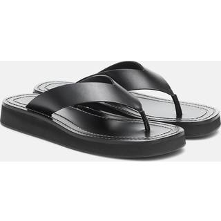 The Row Ginza leather platform slides - black - EU 35.5