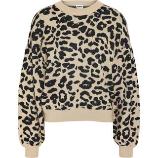 Noisy May Langærmet Leopard Strikket TrøjeEU 40 (UK 12)