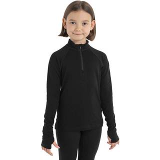 Icebreaker Kids 260 Tech L/S Half Zip Merino undertøj Børn størrelse 6 farve sort