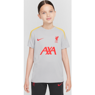 Kortærmet Liverpool FC Strike Third Nike Dri-FIT-fodboldoverdel i maskinstrik til større børn - grå - M