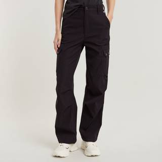 High Waist Cargo Pants - Black - Women