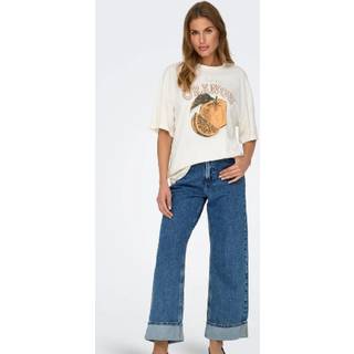 ONLY Onlhope Hw Wide Fold Up Dnm Medium Blue Denim 28/30