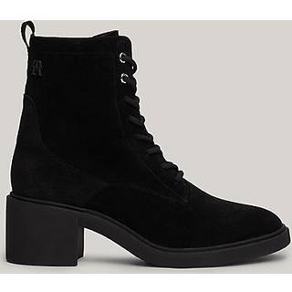 Suede Lace-Up Heeled Mid Boots