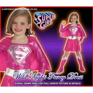 Rubies 31355 Pink Supergirl Child Costume Størrelse Lille- piger 4-6
