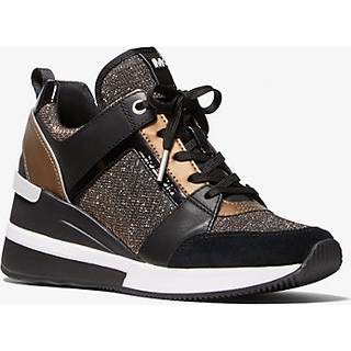 MK Georgie Chain-Mesh and Leather Trainer - Brown - Michael Kors - EU 38