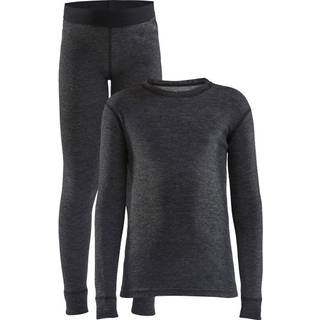 Craft Juniors' Core Wool Merino Set Black Melange, 146/152