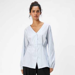 Object - Objtutta Sculpture Fit Ls Shirt - Bluser og skjorter til kvinder - Brunnera Blue - 34
