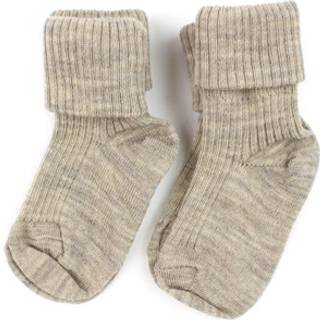 Mp Light Brown Melange Strømper Uld (2-pak)