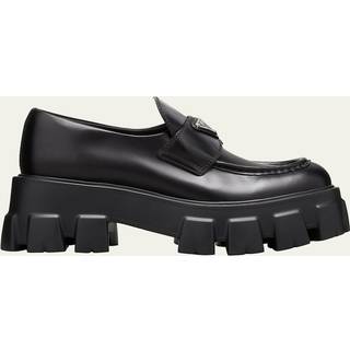 Prada Monolith brushed leather loafers - black - EU 36