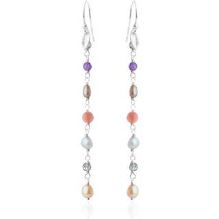 Susanne Friis Bjørner Øreringe - SFB - Sølv ørebøjler med mix af perler og sten - 5634-1-563