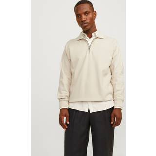 Ensfarvet Sweatshirt Med Halv Lynlås
