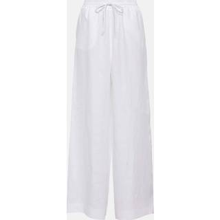 Loro Piana High-rise wide-leg linen pants - white - M