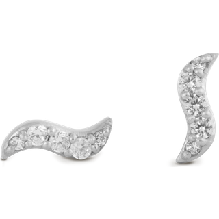 byBiehl - Wave sparkle ørestikker i sølv - 4-4025a-r