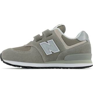 New Balance Børn 574 Core Hook & Loop i Grå/Hvid læder, Størrelse 34.5