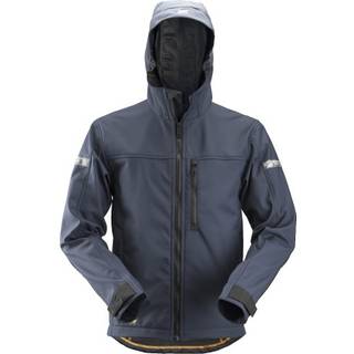 Snickers 1229 allroundwork, softshelljakke med hætte navy/sort 5XL kort