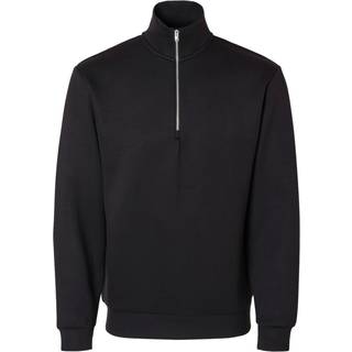 Selected Emanuel Soft Half Zip Sweat Black