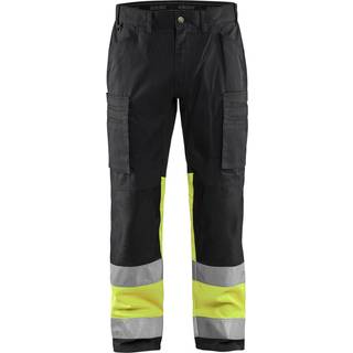 Blåkläder 1551 High Vis Buks med stretch / High Vis Arbejdsbuks med stretch - C146 - Sort/High Vis Gul