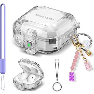 [Opgraderingsl?s] Klart etui til Galaxy Buds 2 Pro-etui/Galaxy Buds Pro-etui/Galaxy Buds 2-etui/Galaxy Buds Live-etui Gennemsigtigt, h?rdt pc-ful