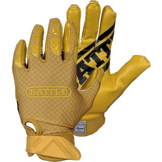 Battle Sports Triple Threat Bride modtager Fodboldhandsker Ultra Stick Voksne & Youth Gloves - Youth X -Large Gold