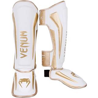 Venum Elite Standup Shin Guards -White/Gold - L