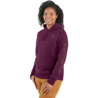 Carhartt Logo ærmegrafik Hoodie, Dame, Eggplant, S -