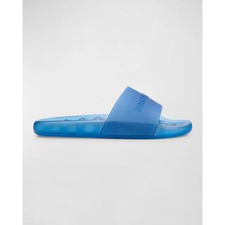Balenciaga - Logo-Embossed Rubber Slides - Men - Blue - EU 41