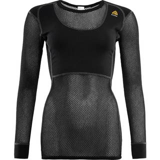 Aclima Women's WoolNet Original Crewneck Merino undertøj Damer størrelse XS farve sort/grå