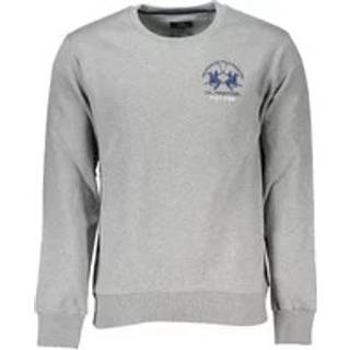 La Martina Chic Gray Crew Neck Cotton Sweatshirt