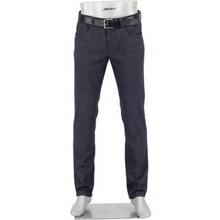 Alberto Herren Hose blau meliert