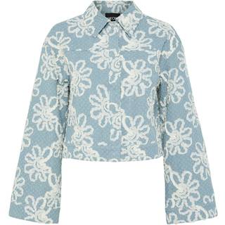 PIECES dame jakke PCLIBBEY - Medium Blue Denim Flower - XS