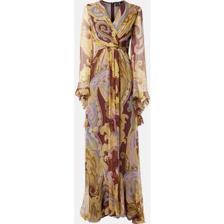 Etro Printed gathered silk chiffon gown - multicoloured - XXS
