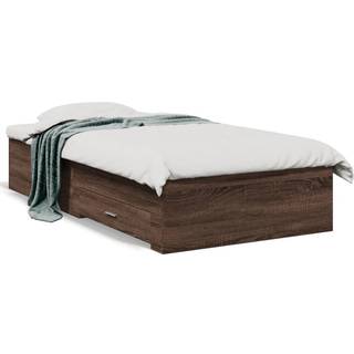 Sengeramme Med Skuffer Konstrueret Træ - Brun eg / 75 x 190 cm
