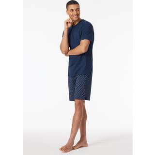 Schiesser Casual Essentials Short Pyjama V-neck - Darkblue - 4XL
