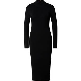 MK Stretch Wool Blend Mock Neck Dress - Black - Michael Kors - L