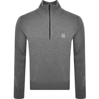 BOSS Kanobix Quarter Zip Jumper Grey